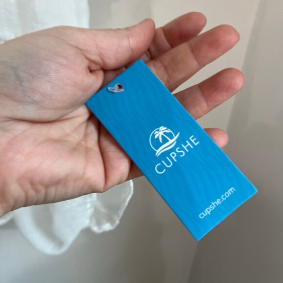 Cupshe White Ladder Cutout Tiered Cover Up Beach Shirt Dress Size M Resort - Picture 9 of 9